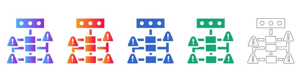 System Error Flowchart Icons Stock Illustration