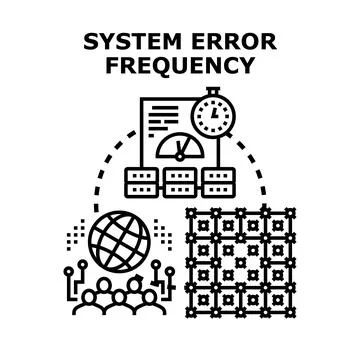 System error frequency measuring and global database analyzing Stock Illustration
