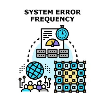 System error frequency measuring and global database analyzing Stock Illustration