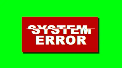 System Error Glitch Text Animation on Green Screen Background. Stock Footage 332948856