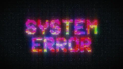 System error glitch text. Distorted text Noise texture Stock Illustration