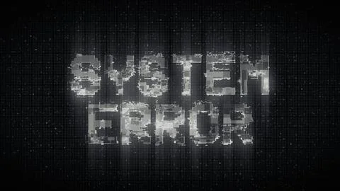System error glitch text. Distorted text Noise texture Stock-Illustration