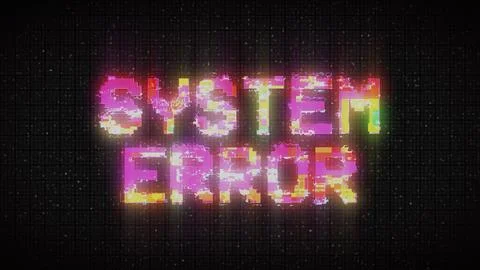 System error glitch text. Distorted text Noise texture Stock Illustration