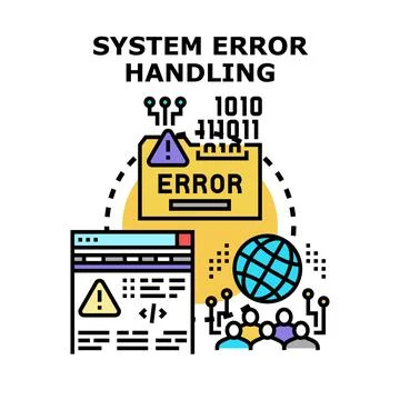 System error handling debugging and problem solving Stock Illustration