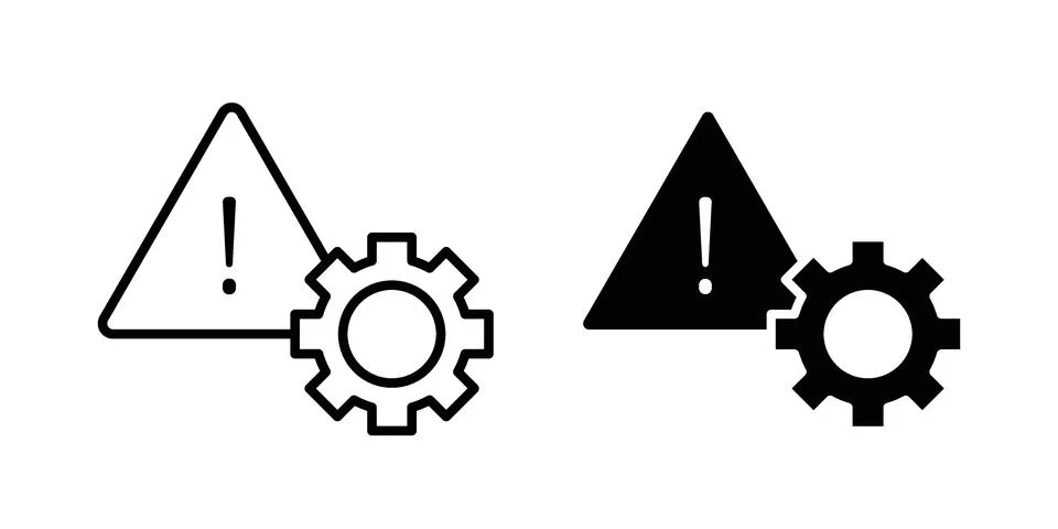 System error icon. Line Drawings and Silhouettes icons Stock Illustration