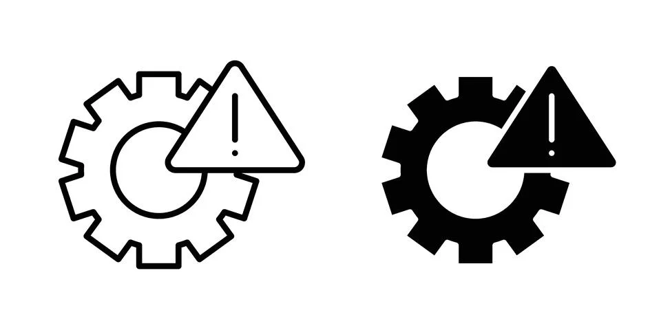 System error icon vector concepts, line and silhouette style Stock Illustration