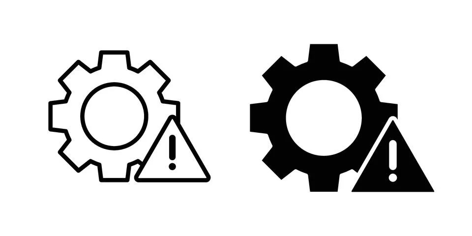 System error icon vectors. Illustrations in black Stock Illustration