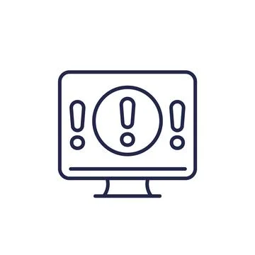 System error icon, warning alert line vector Stockillustratie