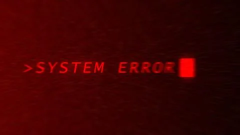 System error inscription. Hacker attack. 3D render. 스톡 일러스트
