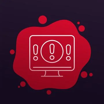 System error line icon, warning alert vector Stock Illustration