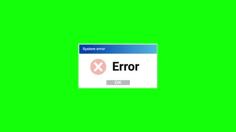 System Error Message Animation Pop Up on Green Screen Stock Footage 312416547