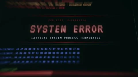 System Error message, Blue Screen of Death interface Stock Footage 335871840