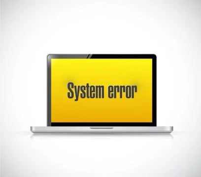 System error message on a computer. illustration Illustrazione stock