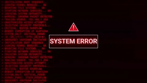 System Error Message With Critical Failure Warning On Computer Screen Stock Footage 348185984