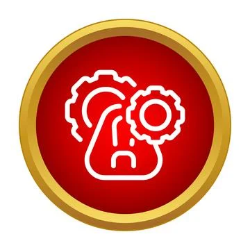 System error message with gears icon on red Illustrazione stock