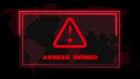 System error message prompts enforce global data security restrictions over.. Stock Footage 340998779