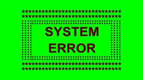System error message retro ascii frame red flash animation Stock Footage 337785391