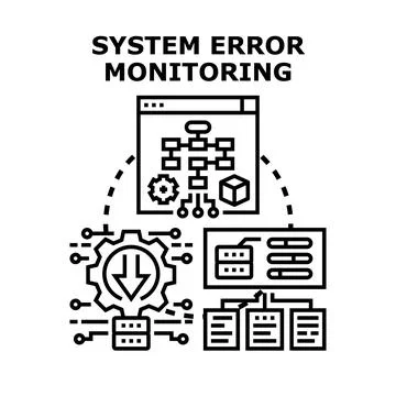 System error monitoring identifying software problems Stockillustratie