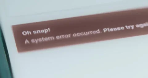 A system error occurred. Please try again message Stock Footage 313621927