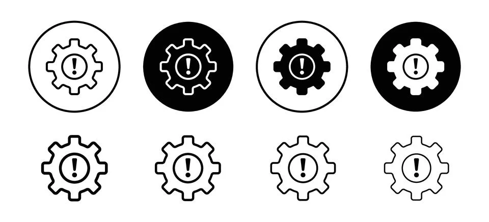 System error or technical fault in factory machinery progress icon. hazardo.. Stock-Illustration