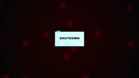 System error shutdown warning displayed on a dark interface screen Stock Footage 346190561