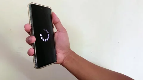 System error, slow loading, no connection to wifi on mobile smartphone screen Stock Footage 306291750