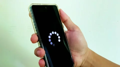 System error, slow loading, no connection to wifi on mobile smartphone screen Stock Footage 306291794