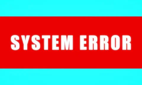  System Error System error, red symbol with blue bar. Malfunction, problem... Stock Photos