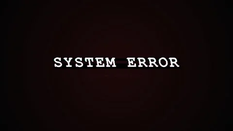 System error text flashing on a dark digital screen Stock Footage 346190589