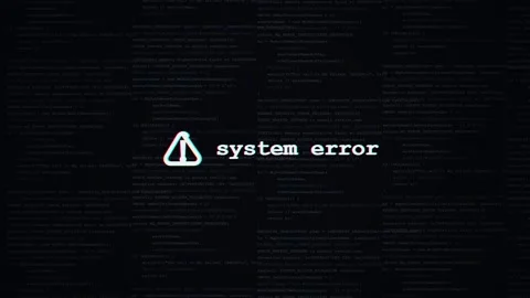 System error text with glitch effect on dark background for digital tech pr.. Stock Footage 348541099