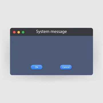 System error vector icon failure pc interface. Error message computer window  Illustrazione stock