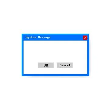 System error vector icon failure pc interface. Error message computer window Illustrazione stock
