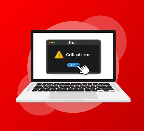 System error vector icon failure pc interface. Error message computer window 스톡 일러스트