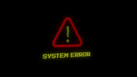 System Error VHS Retro Warning, Computer Error Screen Digital Data Stock Footage 313460151