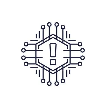 System error, warning alert line icon Stock-Illustration