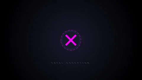 System error warning featuring a glowing pink cross icon Stock Footage 346190568