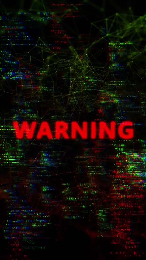 System Error Warning glitch security breach computer hacking attack warning Stock Footage 313698539