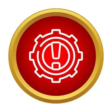 System error warning icon with gear symbol Stockillustratie