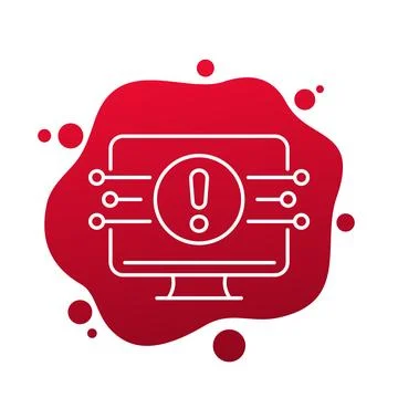 System error, warning line icon for web Stock Illustration