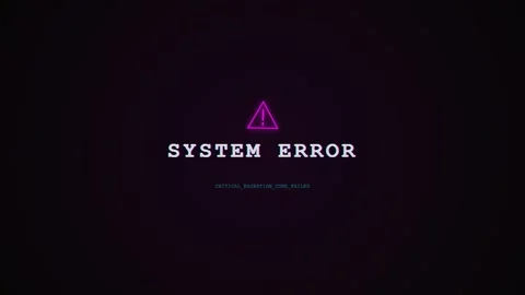 System error warning message displayed on a dark screen Stock Footage 346190590