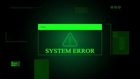 System error warning with security alert and coding Stock Footage 296573841