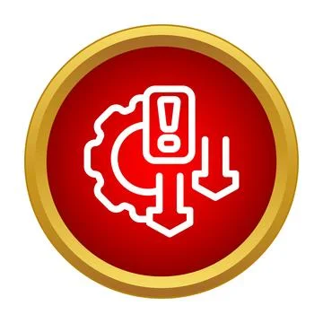 System error warning with settings gear icon Stock Illustration
