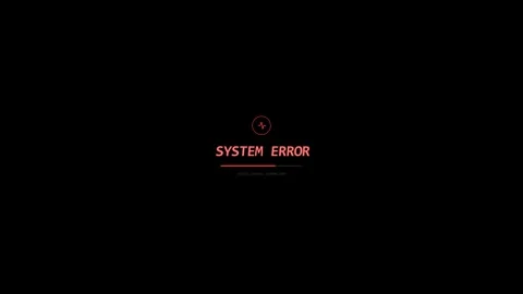 System error warning text flashing on a dark digital screen Stock Footage 346190564