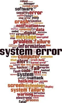 System error word cloud Stock Illustration