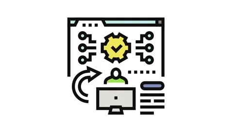 System evaluation analyst color icon animation Stock Footage 326106100