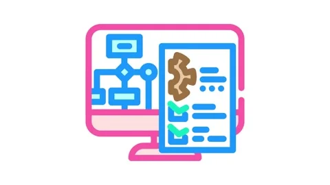 System evaluation analyst color icon animation Stock Footage 327263321