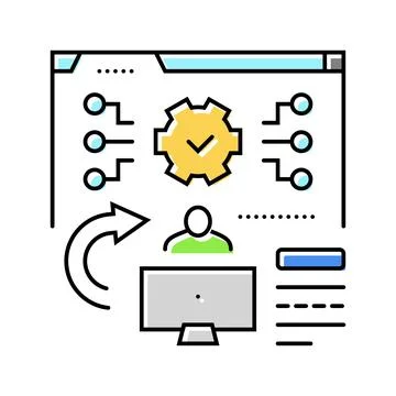 System evaluation analyst color icon vector illustration Illustrazione stock