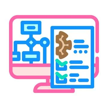 System evaluation analyst color icon vector illustration Stock Illustration