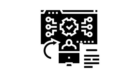 System evaluation analyst glyph icon animation Stock Footage 326152916