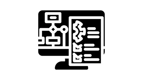 System evaluation analyst glyph icon animation Stock Footage 326739988
